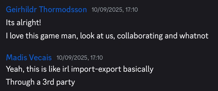 Discord quote: this is like irl import-export basically