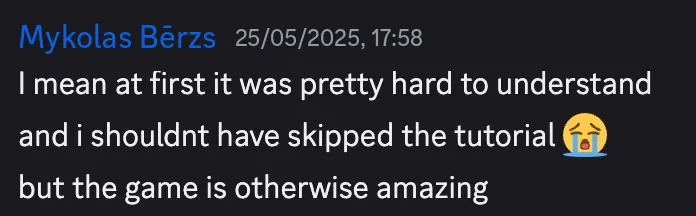 Discord quote: the game is otherwise amazing